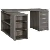 CoasterEveryday 800518 Yvette - 3-Drawer L-Shape Computer Desk - Weathered Gray