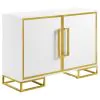 CoasterEssence 959594 Elsa - 2 Door Wood Storage Accent Cabinet - White And Gold