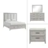 New Classic 00-2442-34N New Classic 00-2442-34N Fiona - 5/0 Queen 4 Piece Bedroom Set (Bed & Dresser & Mirror & Nightstand) - Gray
