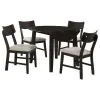 Coaster Fine Furniture 150350 Catley - 5 Piece Round Drop Leaf Dining Table Set - Dark Coffee