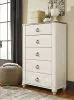 Ashley Furniture B267-46 Willowton - Five Drawer Chest - Brown / Beige / White