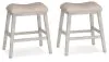 Ashley Furniture D394-024 Skempton - Upholstered Stool (Set of 2) - White