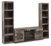 Ashley Furniture EW0200W10 Derekson - 3-Piece Entertainment Center With Electric Fireplace - Multi Gray
