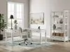 Ashley Furniture H742/34/34R/01A/70 Ashley Furniture H742/34/34R/01A/70 Robbinsdale - 4 Pc. - L-Shaped Home Office Desk, Home Office Desk Chair, Bookcase - Antique White