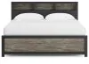 Ashley Furniture PCB1118B19 Ashley Furniture PCB1118B19 Broachmyn - King Lighted Bookcase Panel Bed - Black / Gray