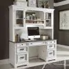 Liberty Furniture 417-HOJ-CHS Allyson Park - Credenza & Hutch - Wirebrushed White / Charcoal