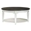 Liberty Furniture 417-OT1011 Allyson Park - Round Cocktail Table - Wirebrushed White / Charcoal