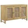CoasterEssence 953556 Zamora - 3-Door Wood Accent Cabinet With Woven Cane - Natural