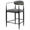 Coaster Fine Furniture 121186 Tina - Fabric Upholstered Counter Chair (Set of 2) - Dark Gray