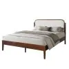 New Classic 00-B1862HW-300 Hawthorne - 5/0 Queen Platform Bed With White Upholstered Headboard - Brown