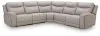 Benchcraft® U13300S4 Gravier - 5-Piece Power Reclining Sectional - Gray