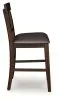 Ashley Furniture D596-124 Haddigan - Upholstered Barstool (Set of 2) - Dark Brown
