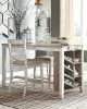 Ashley Furniture D394-32 Skempton - Rectangular Counter Table With Storage - White