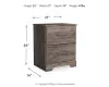 Ashley Furniture B2587-92 Ralinksi - Two Drawer Night Stand - Gray