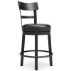 Ashley Furniture D546-624 Ashley Furniture D546-624 Valebeck - UPH Swivel Barstool  - Black