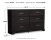 Ashley Furniture B2589-31 Belachime - Six Drawer Dresser - Charcoal
