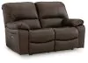 Ashley Furniture U4380874 Leesworth - Reclining Power Loveseat - Dark Brown