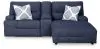 Ashley Furniture 93607S4 Ashley Furniture 93607S4 Acklen Place - 3-Piece Power Reclining Sectional Sofa With Raf Chaise - Navy