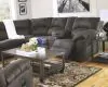 Ashley Furniture 27801/48/49/25 Tambo - 3 Pc. - Right Arm Facing Loveseat with Console 2 Pc Sectional, Rocker Recliner - Pewter
