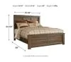 Ashley Furniture B251/31/36/57/54/98 Ashley Furniture B251/31/36/57/54/98 Juararo - 5 Pc. - Dresser, Mirror, Queen Panel Bed - Dark Brown