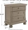 Ashley Furniture B733/31/36/78/76/99/92(2) Ashley Furniture B733/31/36/78/76/99/92(2) Lettner - 7 Pc. - Dresser, Mirror, King Sleigh Bed with 2 Storage Drawers, 2 Nightstands - Light Gray