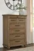 Ashley Furniture PCB782-46 Karallin - Seven Drawer Chest - Medium Brown