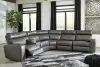 Ashley Furniture 55203S2 Ashley Furniture 55203S2 Samperstone - Zero Wall Recliners With Console 6 Pc Sectional - Gray