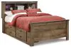 Ashley Furniture B446B16 Ashley Furniture B446B16 Trinell - Full Panel Bookcase Bed With 2 Storage Drawers - Brown