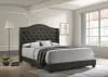 CoasterEssence 310072Q Sonoma - Upholstered Queen Wingback Bed - Gray