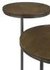 CoasterEssence 935980 Yael - Round Mango Wood Accent Side Table - Natural And Gunmetal