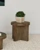 Coaster Fine Furniture 710137 Kinkaid - Round Solid Mango Wood End Table - Brown