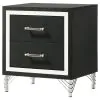 Coaster Fine Furniture 224992 Lucia - 2-Drawer Nightstand Bedside Table - Black