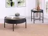 Coaster Fine Furniture 707897 Ozella - Round End Side Table With Recessed Top Sandy - Black