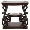 Coaster Fine Furniture 702448-S2 Laney - 2 Piece Glass Top Coffee And End Table Set - Dark Merlot