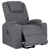 Coaster Fine Furniture 610453P Louie - Chenille Upholstered Power Lift Massage Chair - Dark Gray