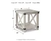 Ashley Furniture T929-3 Carynhurst - Rectangular End Table - Whitewash