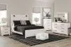 Ashley Furniture B1190/31/36/44/57/54/98/92(2) Ashley Furniture B1190/31/36/44/57/54/98/92(2) Gerridan - 8 Pc. - Dresser, Mirror, Chest, Queen Panel Bed with Sconces, 2 Nightstands - White