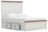 Ashley Furniture B4615B12 Ashley Furniture B4615B12 Savonport - Queen Panel Bed With Under Bed Storage Unit - White / Brown