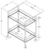 CoasterEssence 181065 Curltis - 2-Tier Rectangular Glass Shelf Metal Bar Cart - Black