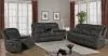 CoasterEveryday 603505 Lawrence - Upholstered Padded Arm Reclining Loveseat - Charcoal