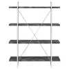 CoasterEssence 802613 Grimma - 4-Shelf Bookshelf - Rustic Gray And Chrome
