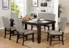 Furniture of America CM3911PC-2PK Teagan - Counter Height Chair (Set of 2) - Dark Walnut / Gray