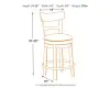Ashley Furniture D542-124 Pinnadel - UPH Swivel Barstool  - Light Brown
