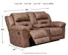 Ashley Furniture 3990594 Stoneland - DBL Rec Loveseat w/Console - Light Brown