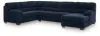 Ashley Furniture 24205S2 SimpleJoy - 3-Piece Sectional With RAF Corner Chaise - Navy