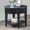 New Classic T3881-20 Tate - Round One Drawer End Table - Black
