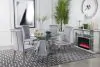 CoasterElevations 115561-S5G Quinn - 5 Piece Round Glass Top Mirrored Dining Set - Gray