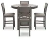 Ashley Furniture D425-223 Wrenning - Drm Counter Table Set (Set of 5) - Gray