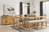 Ashley Furniture D773/32/124(3)/09/60 Havonplane - 9 Pc. - Counter Extension Table, 6 Upholstered Barstools, Bench, Server - Brown