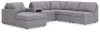 Ashley Furniture 92104S24 Ashley Furniture 92104S24 Modmax - 6-Piece Sectional With Laf Corner Chaise And Audio System Console - Granite